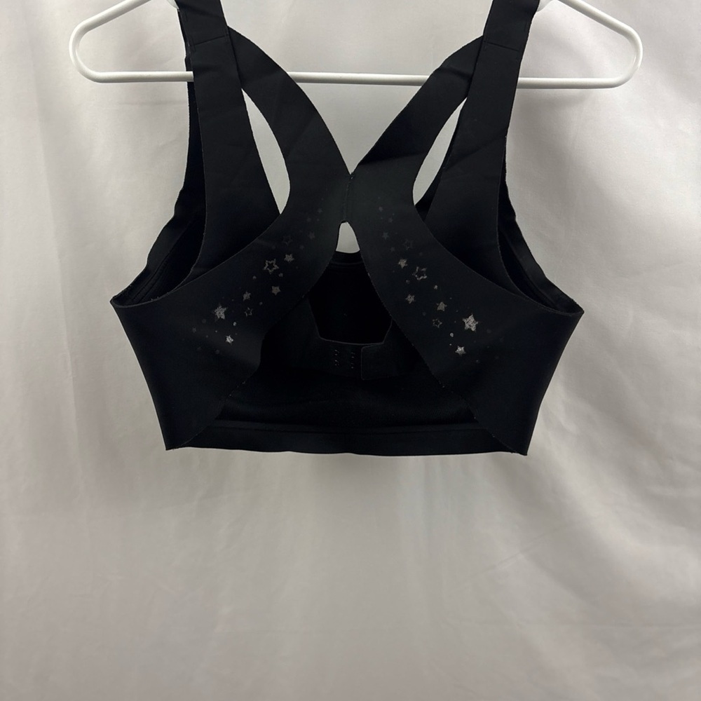 Victoria’s Secret Sports Bra 38D Angel Max Black Stars Strappy Racerback - Picture 7 of 11